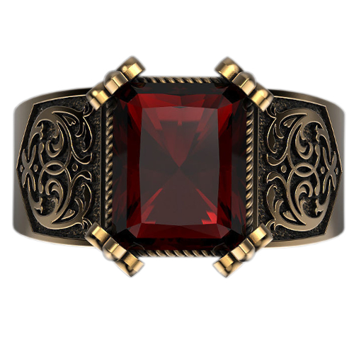 Золотой перстень с рубином - яркий и величественный аксессуар